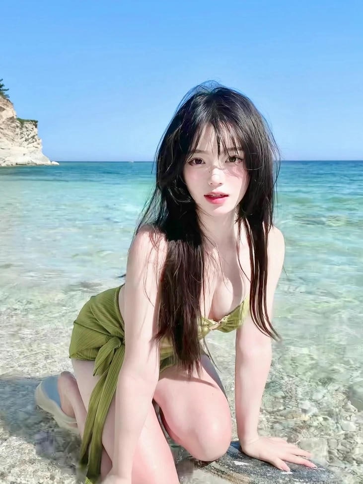 Gái xinh bikini đi biển mang vẻ đẹp trẻ trung năng động