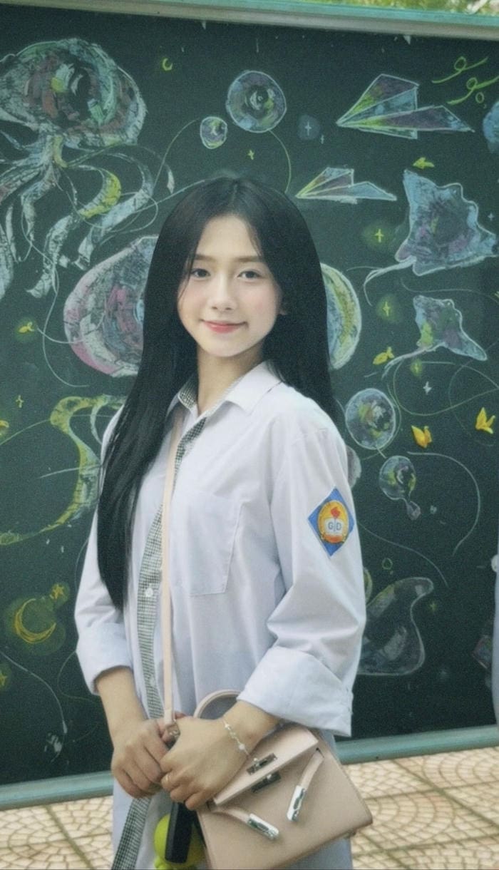 Gái xinh cấp 3 tươi tắn vui vẻ