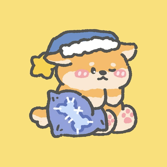 ảnh chó chibi ngái ngủ tan chảy