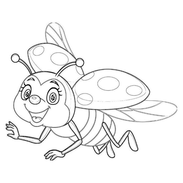 ảnh mẫu tô màu con bọ rùa đang xòe cánh bay