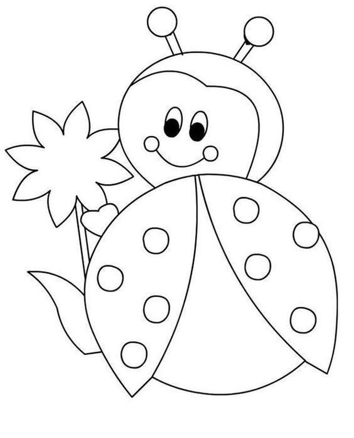 ảnh tô màu bọ rùa giúp bé nhận biết loài