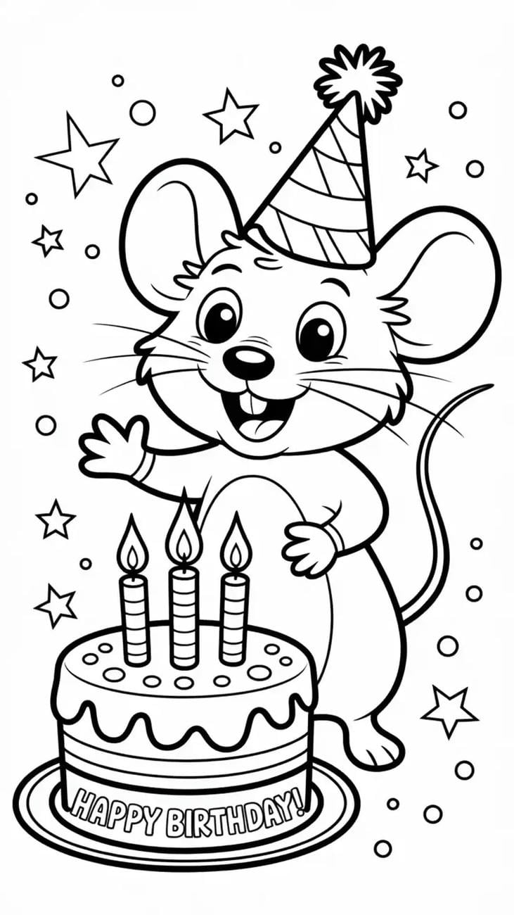 ảnh tô màu chuột dễ thực hiện