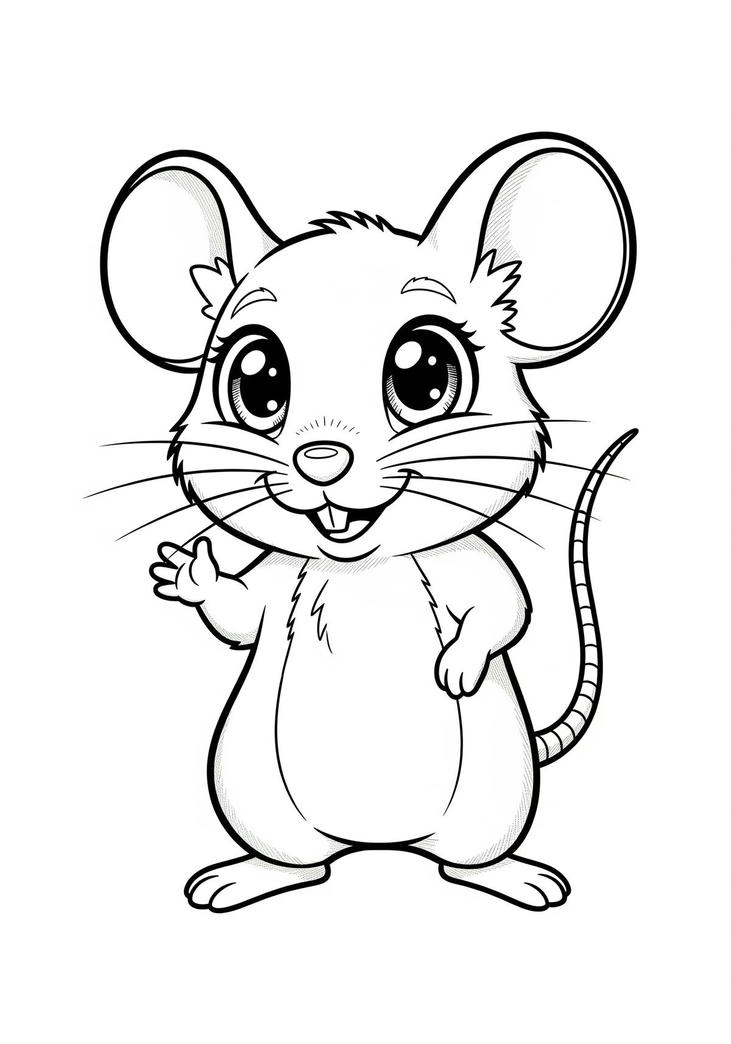 ảnh tranh tô màu chuột sinh động