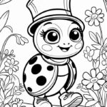 ảnh tranh tô màu con bọ rùa có nhiều đốm đen