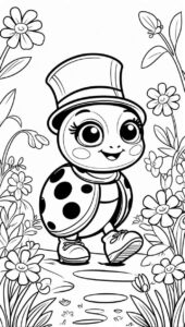 ảnh tranh tô màu con bọ rùa có nhiều đốm đen