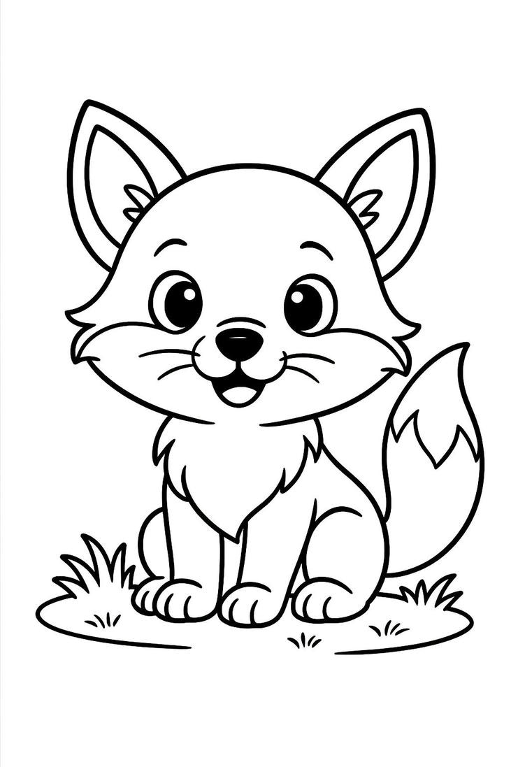 ảnh tranh tô màu con cáo đẹp