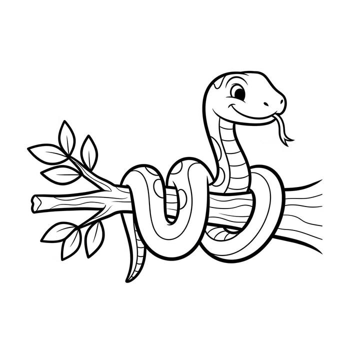 bé mầm non tô màu con rắn