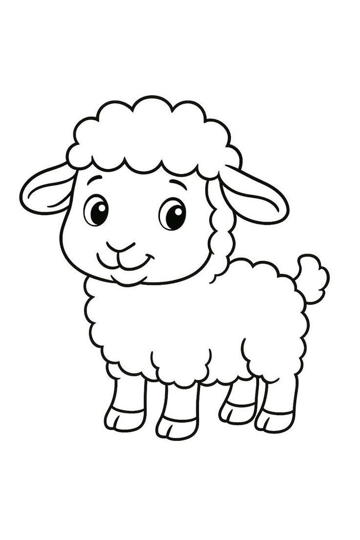 bé tập tô tranh tô màu con cừu