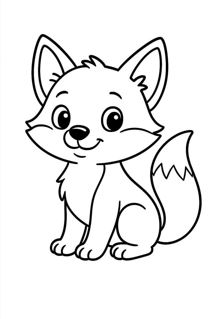 bức tranh tô màu con cáo xinh