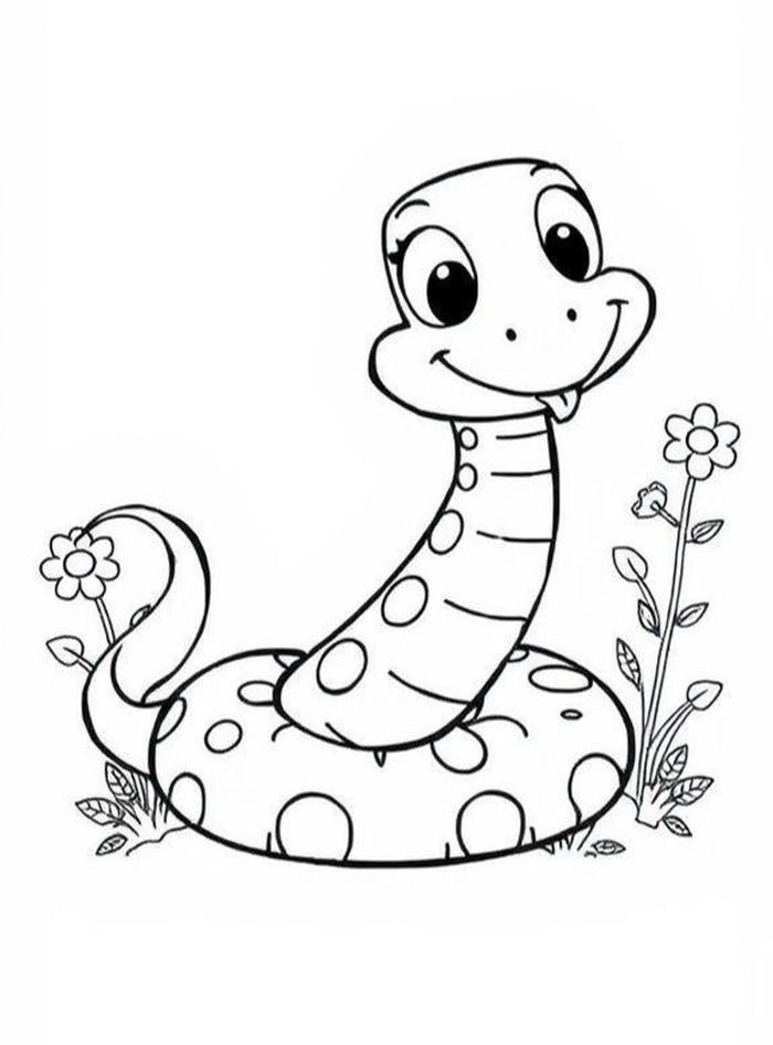 bức tranh tô màu con rắn đang bò