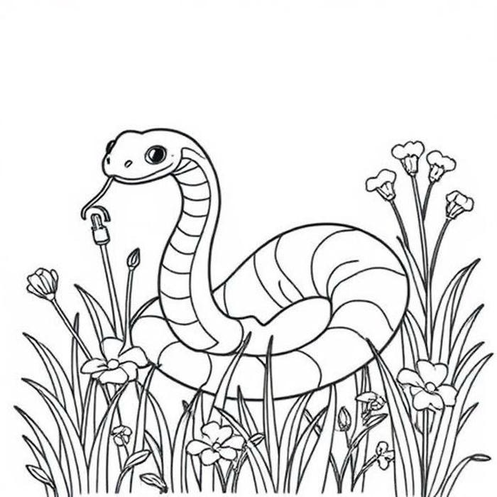 bức tranh tô màu con rắn thè lưỡi