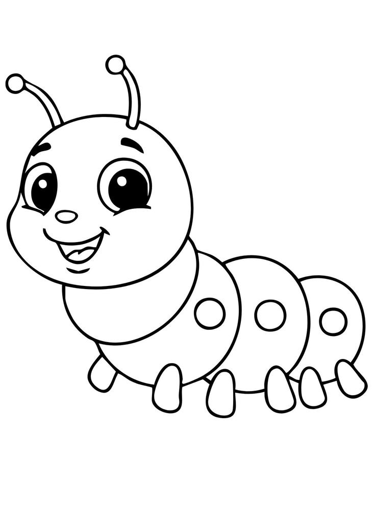 bức tranh tô màu con sâu đẹp