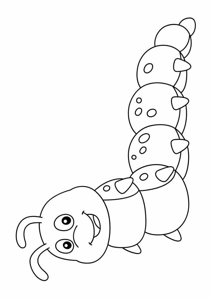 bức tranh tô màu con sâu nhẹ nhàng