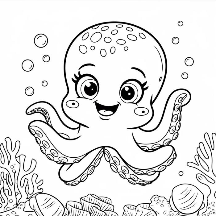con bạch tuộc hình vẽ thiếu nhi