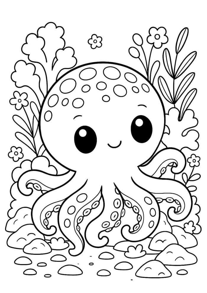 con bạch tuộc hoạt hình cho bé tô