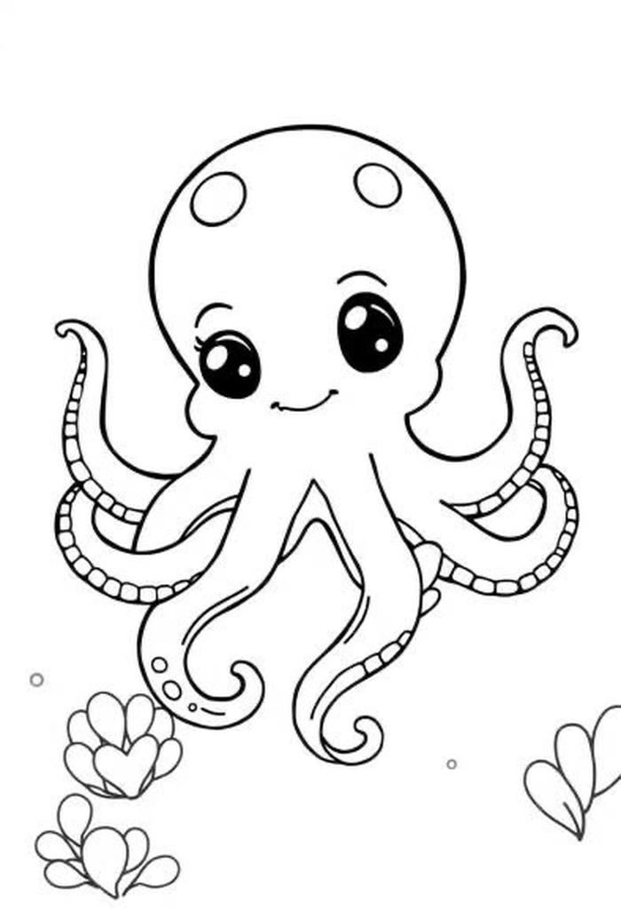 con bạch tuộc nhẹ nét cho bé