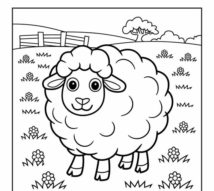 con cừu dễ nhìn tranh tô màu