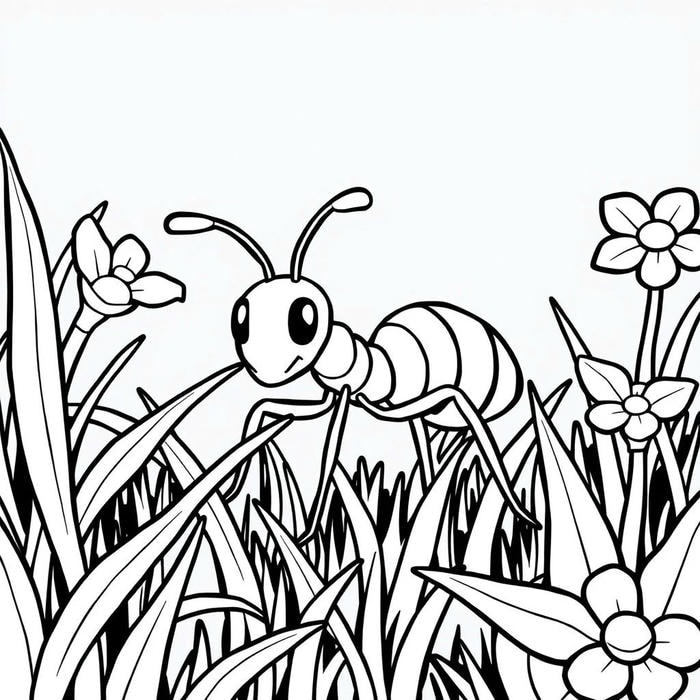 con kiến cho bé tô màu
