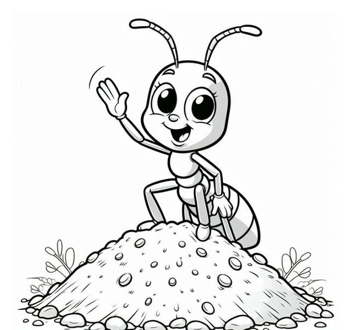 con kiến hoạt họa tranh tô màu