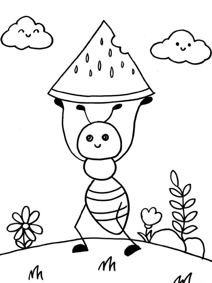 con kiến ngộ nghĩnh tranh tô màu