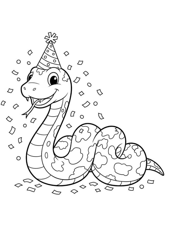 con rắn cho bé tô màu