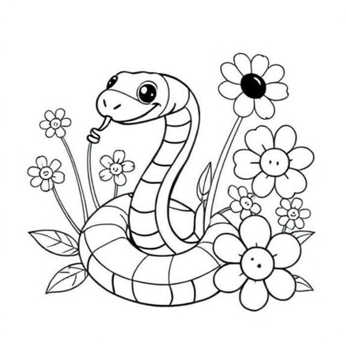 con rắn hình vẽ thiếu nhi