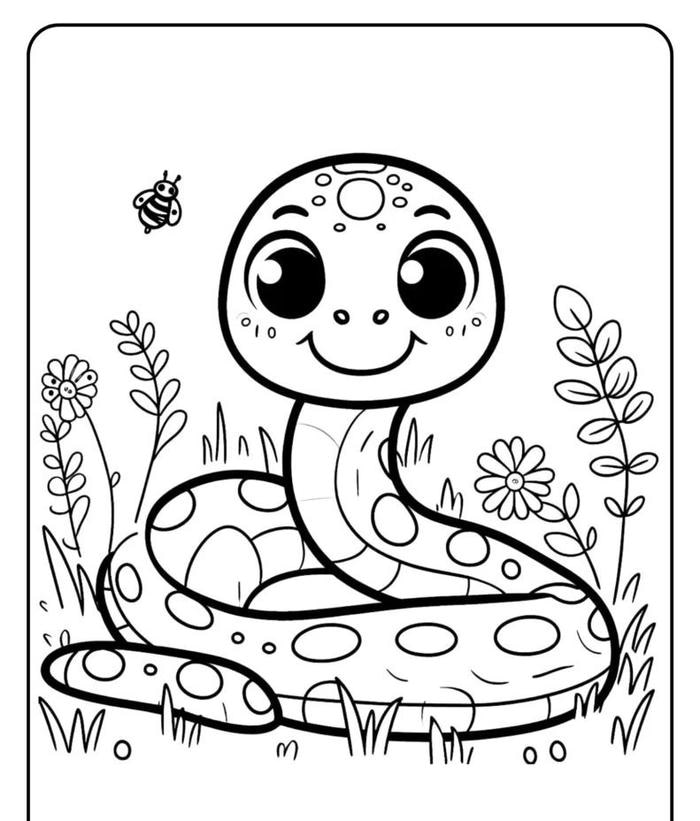 con rắn hoạt họa tranh tô màu