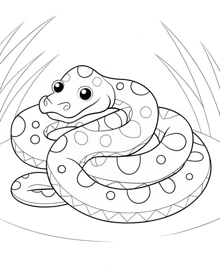 con rắn ngộ nghĩnh tranh tô màu