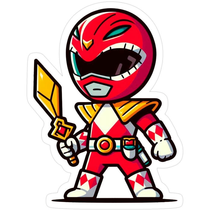 hình ảnh chibi siêu nhân gao đỏ cầm kiếm