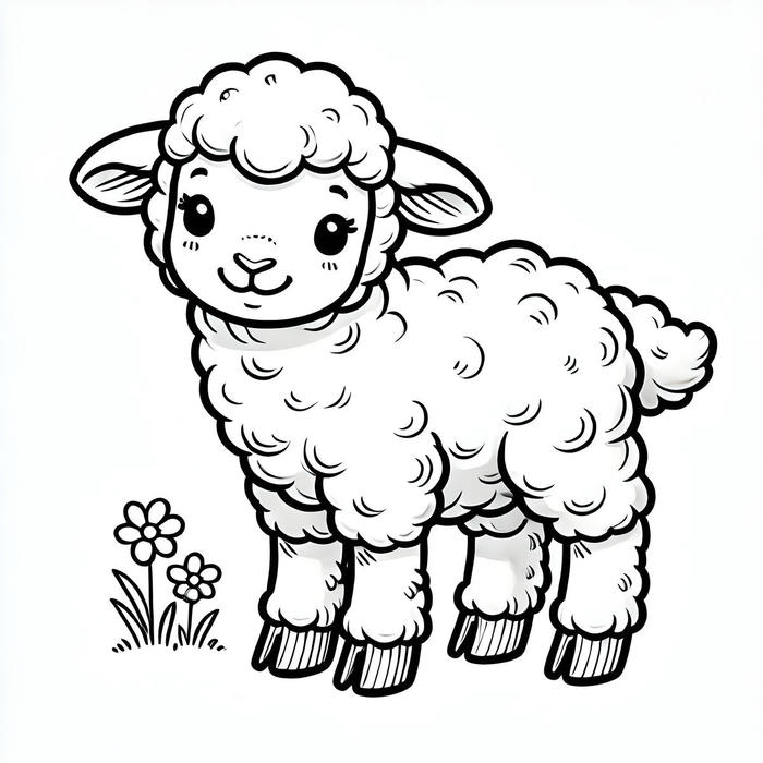 hình ảnh con cừu tranh tô màu cho bé
