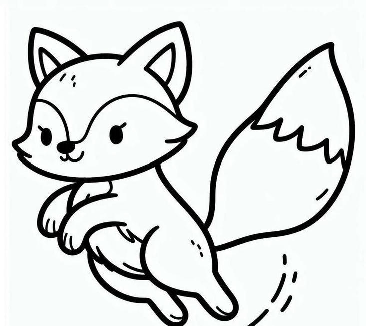 hình ảnh tô màu con cáo con nhảy