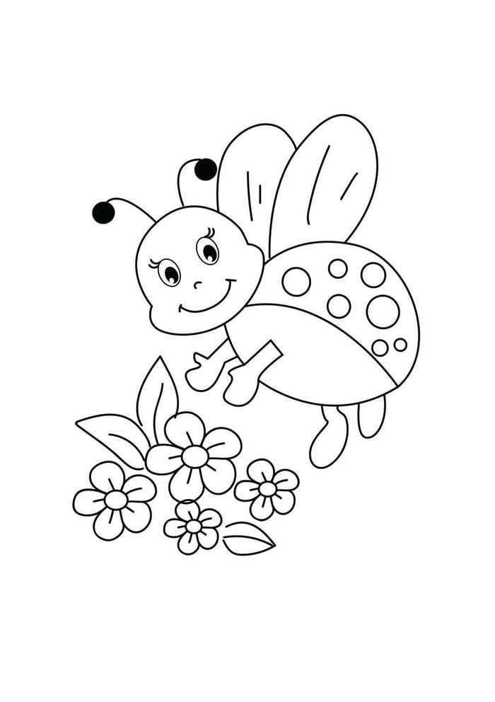 hình ảnh vẽ bọ rùa đang bay lượn trên không trung