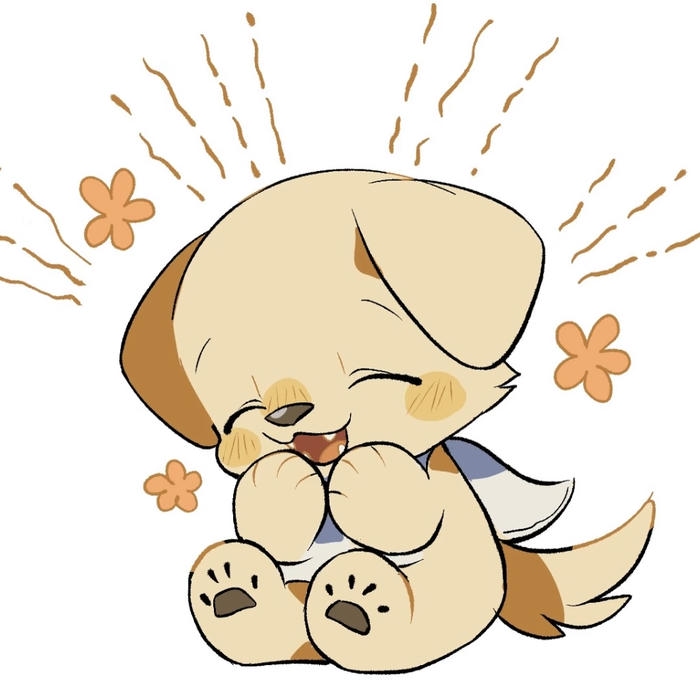 hình chó chibi cười tươi cực dễ thương