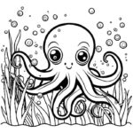 hình con bạch tuộc đơn giản cho bé