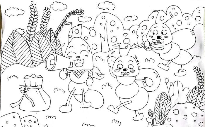 hình con kiến đơn giản cho bé