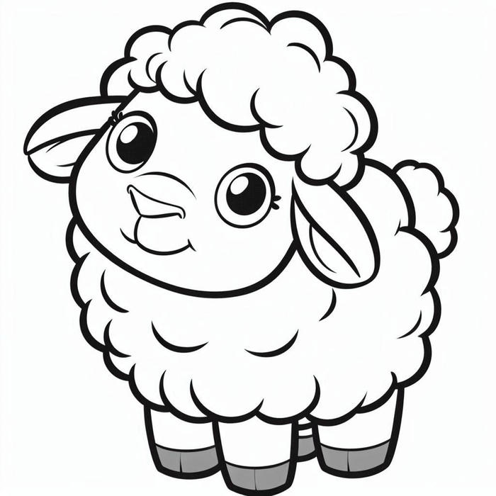 hình cừu đáng yêu tranh tô màu con cừu