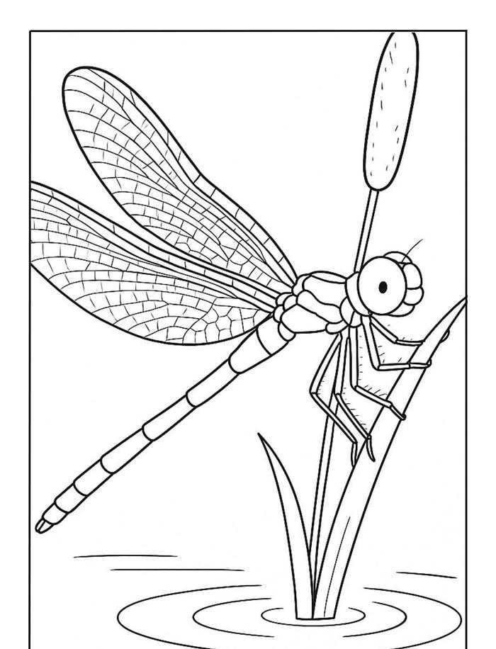 hình minh họa chuồn chuồn đơn nét
