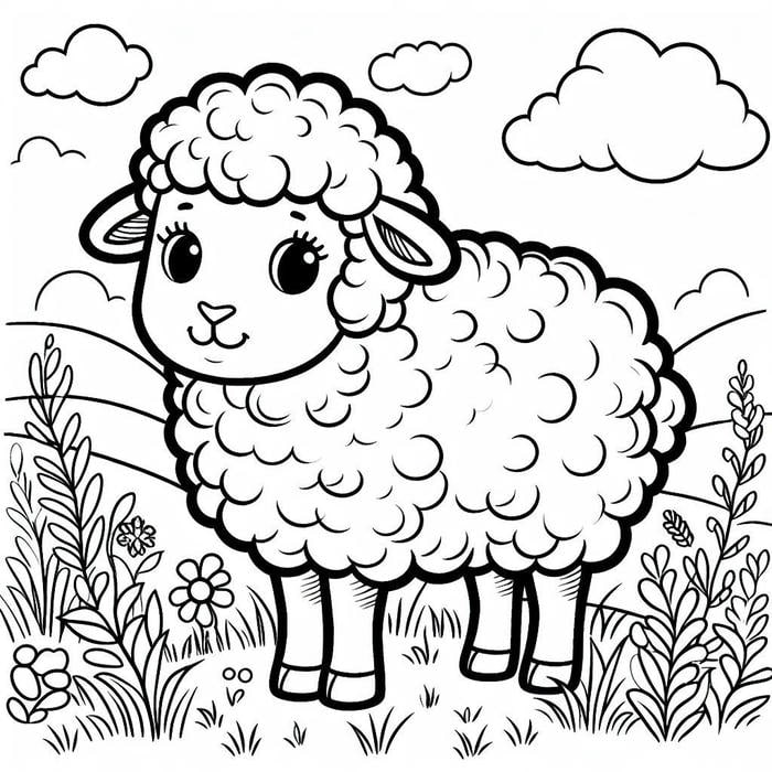 hình minh họa con cừu tranh tô màu