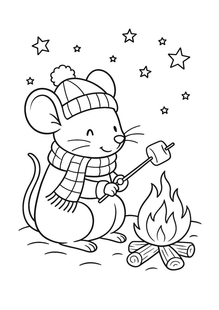 hình tô màu chuột đơn giản