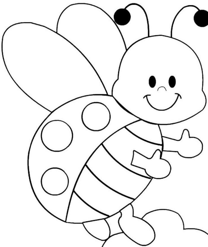 hình tô màu con bọ rùa với đôi cánh nhỏ