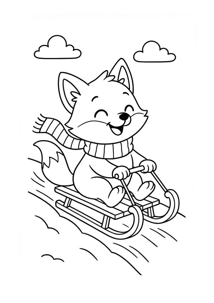 hình tô màu con cáo đáng yêu