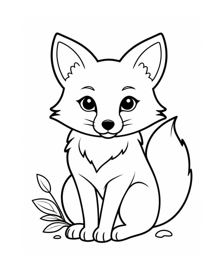 hình tô màu con cáo dễ nhìn