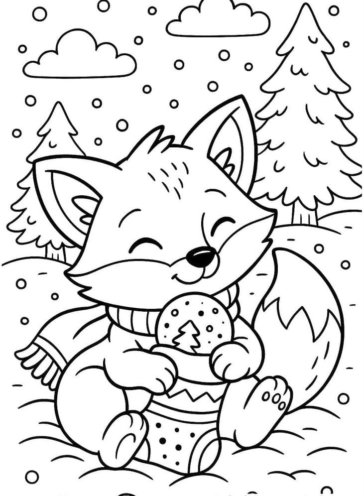 hình tô màu con cáo ngộ nghĩnh