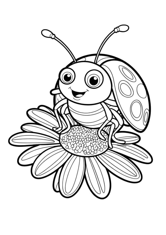 hình tranh tô màu con bọ rùa nhỏ