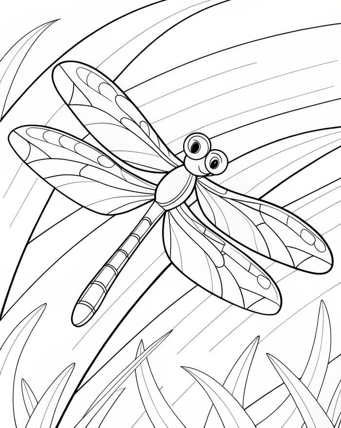 hình vẽ chuồn chuồn cho bé tô màu