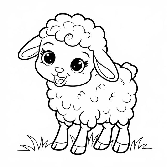 hình vẽ cừu cho bé tranh tô màu con cừu