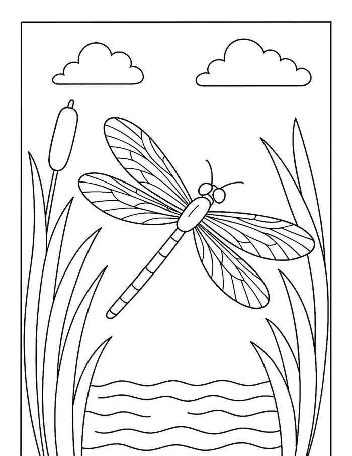 mẫu vẽ chuồn chuồn nét rõ