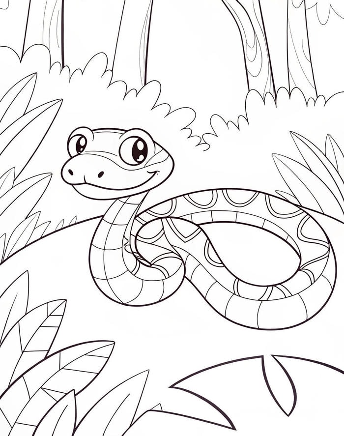 tập tô màu cùng con rắn