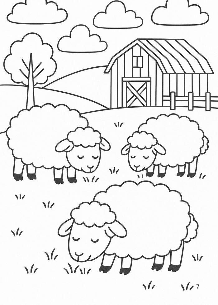 tập tô màu hình con cừu