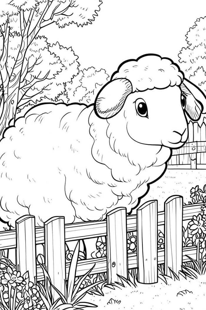 tập vẽ hình cừu tranh tô màu